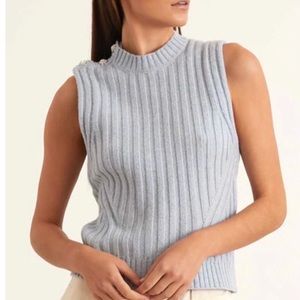 NWT Ganni Wool Blend Sweater w/ Crystal Embellished Buttons